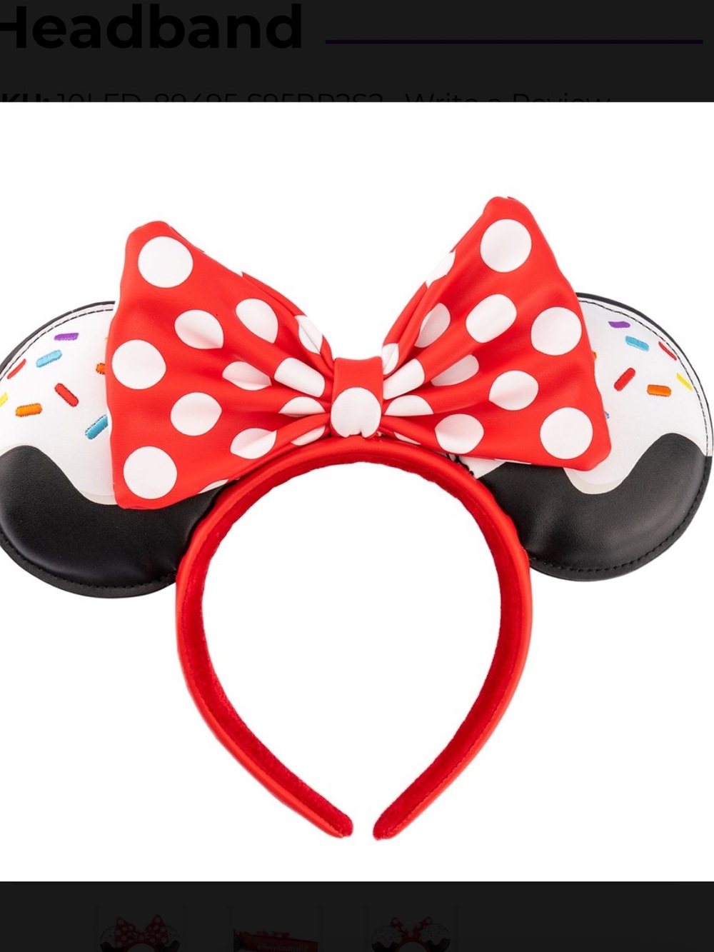 Loungefly x Disney Minnie Sprinkle Cupcake Ears - Picture 11 of 11